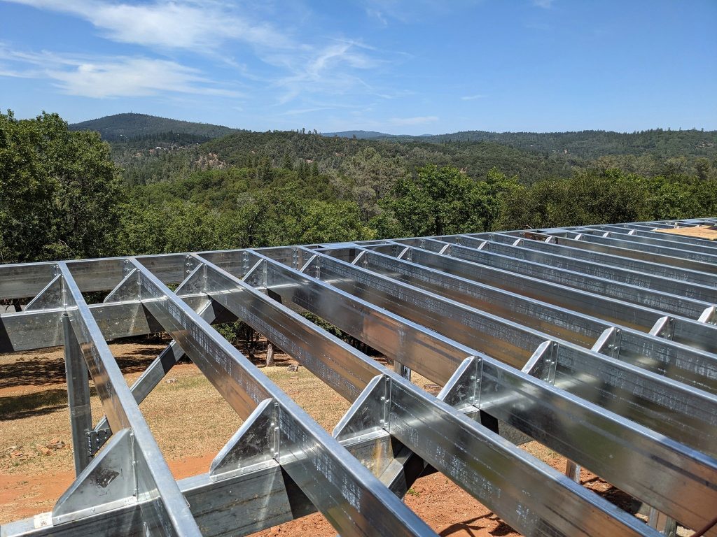 Steel deck framing project in progress