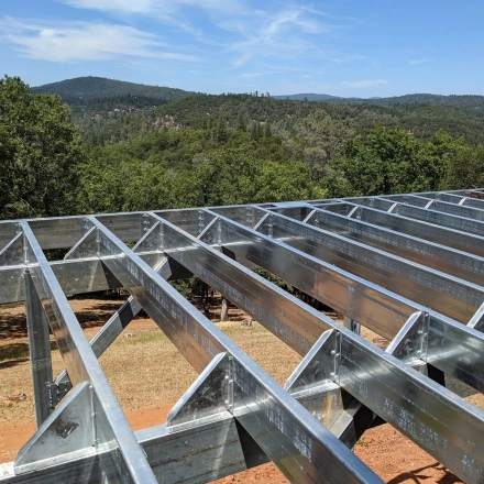 Steel deck framing installation at a Nevada County CA residence Steel deck framing installation at a Nevada County CA residence